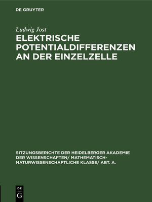 cover image of Elektrische Potentialdifferenzen an der Einzelzelle